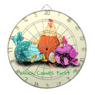 Farm Dart Board Chickens Waiting Egg To Hatch