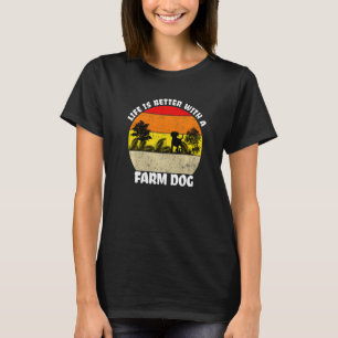 Farm Dog Australian Heeler Cattle Dog Farmer girl T-Shirt
