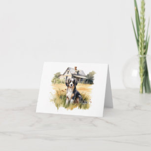 Farm Dog with Old Farm House BLANK Card