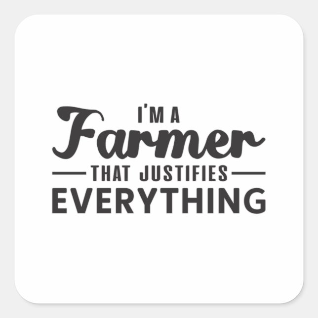 Farm Farmer Agriculture Farming Funny Gift Idea Square Sticker (Front)