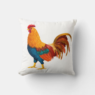 Farm Farmer Chicken Green Yellow White Rooster Th Cushion