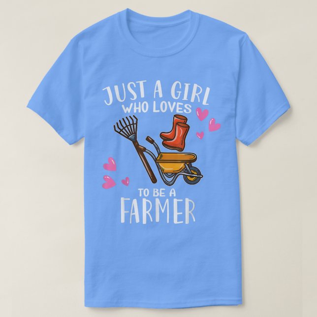 Farm Farming Lover Just A Girl Who Loves To Be A F T-Shirt (Design Front)