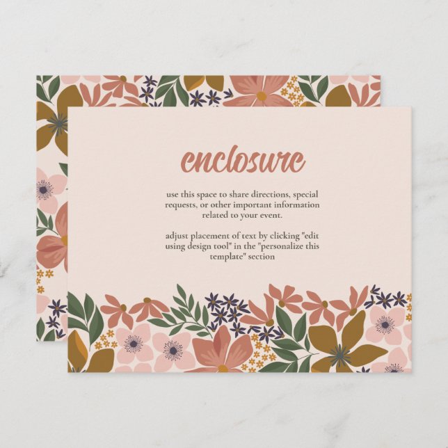 Farm Floral Bridal Shower Invitation Insert (Front/Back)