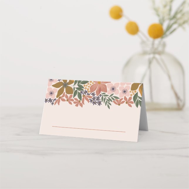 Farm Floral Bridal Shower or Wedding Place Card (Front)