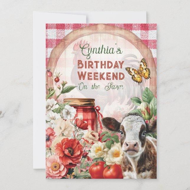 Farm Floral Fresh Party  Invitation (Front)