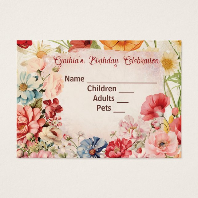 Farm Floral RSVP or Table Card (Front)