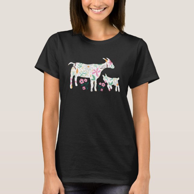 Farm Flower Goat T-Shirt (Front)