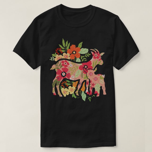 Farm Flower Goat T-Shirt (Design Front)