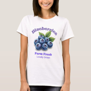 Farm Fresh Blueberries Vintage Watercolor Tee
