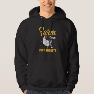 Farm Fresh Butt Nuggets Agriculteur Tractor Driver Hoodie