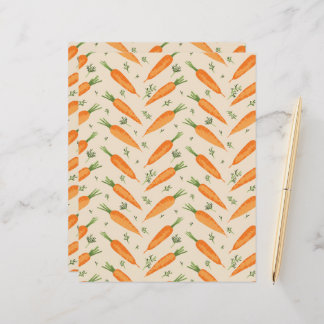 Farm-Fresh Carrot Pattern Flat Paper Sheet