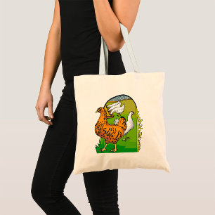 Farm Fresh Chicken Coop Country Scene Tote Bag