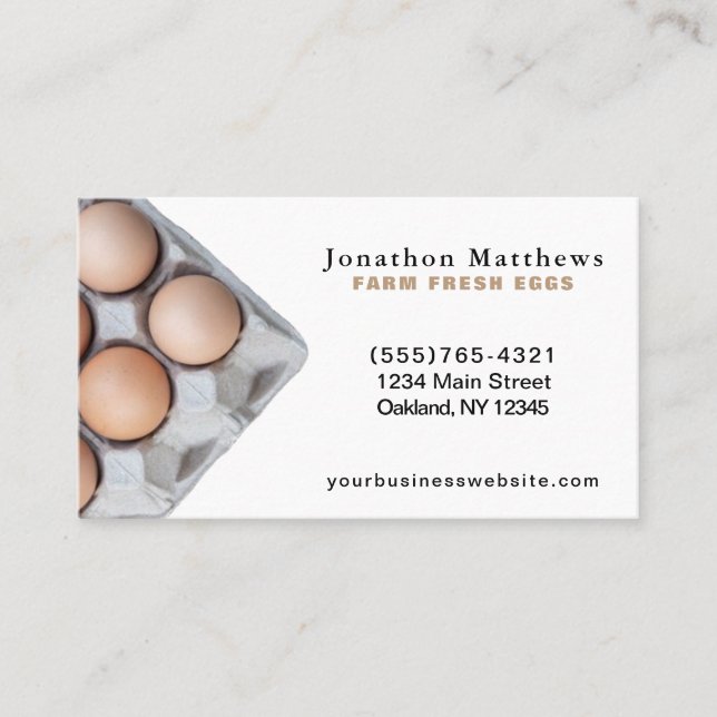 Farm Fresh Chicken Eggs Business Card (Front)