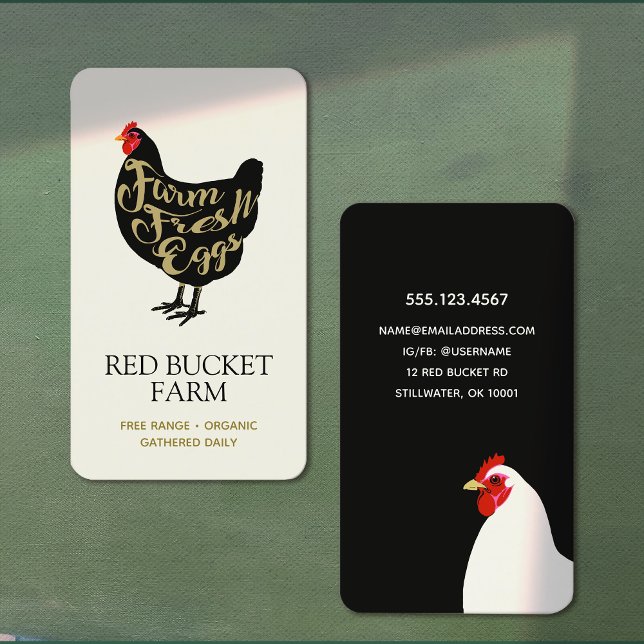 Farm Fresh Chicken Eggs Retro Business Card (Creator Uploaded)