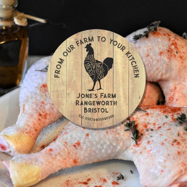 Farm Fresh Chicken Sticker | Rustic Hen Logo Label (Creator Uploaded)