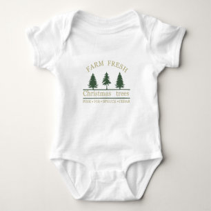 Farm Fresh Christmas Pine Trees Baby Bodysuit
