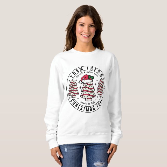 Farm Fresh Christmas | Rustic Holiday Farmhouse  Sweatshirt (Front Full)