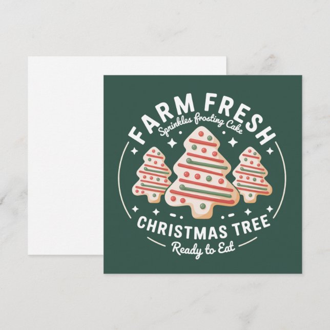 Farm Fresh Christmas Tree Cake Xmas Holiday Card (Front/Back)