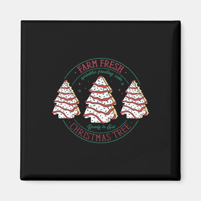 Farm Fresh Christmas Tree Frosting Frosted Cake De Magnet (Front)