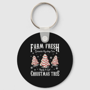 Farm Fresh Christmas Tree Xmas Debbie Cakes Family Key Ring