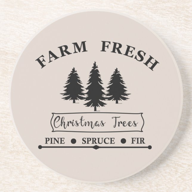 Farm fresh Christmas trees Coaster (Front)