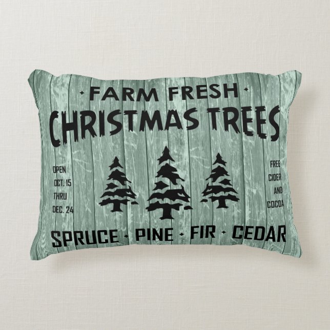 FARM FRESH CHRISTMAS TREES DECORATIVE CUSHION (Front)