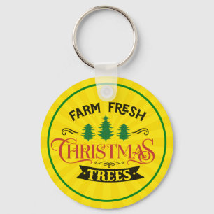 Farm Fresh Christmas Trees Design-54394 Key Ring