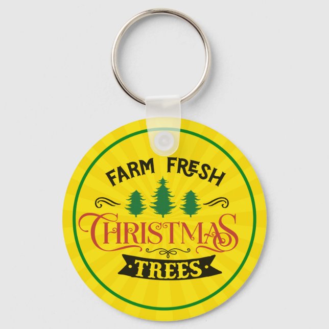 Farm Fresh Christmas Trees Design-54394 Key Ring (Front)