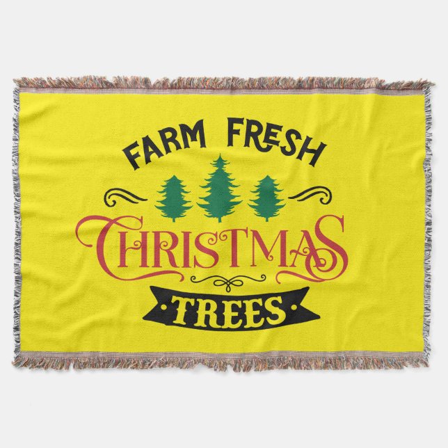 Farm Fresh Christmas Trees Design-54394 Throw Blanket (Front)