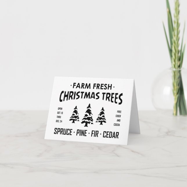 FARM FRESH CHRISTMAS TREES HOLIDAY CARD (Front)