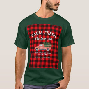 FARM FRESH CHRISTMAS TREES, OLD RED TRUCK, XMAS TR T-Shirt