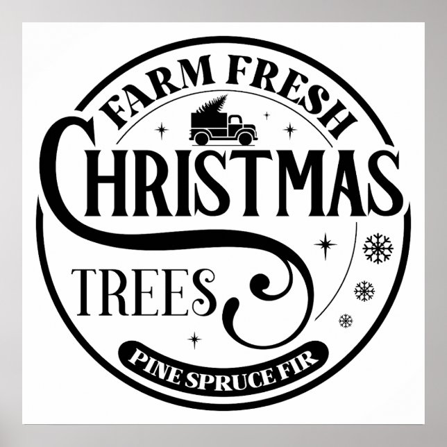 Farm Fresh Christmas trees Pine Spruce Fir Poster (Front)