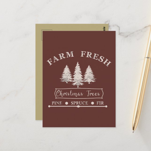 Farm fresh Christmas trees Postcard (Front/Back In Situ)