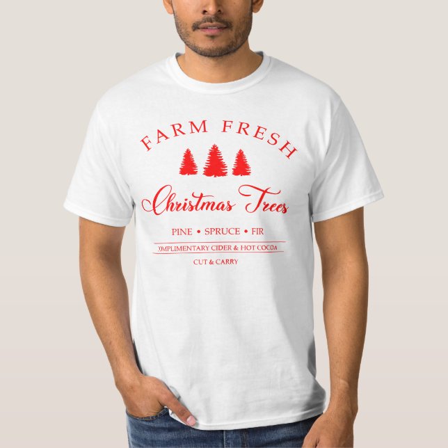 Farm Fresh Christmas Trees, Retro Christmas, Chris T-Shirt (Front)