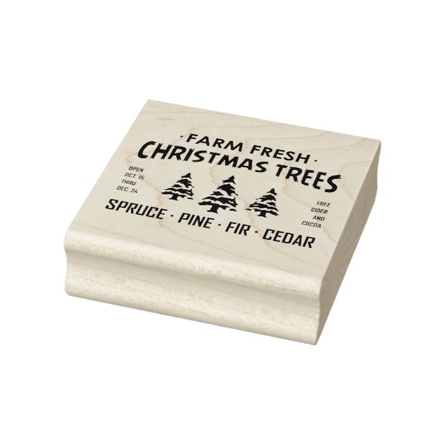 FARM FRESH CHRISTMAS TREES RUBBER STAMP (Stamp)