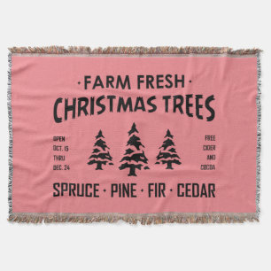 FARM FRESH CHRISTMAS TREES THROW BLANKET
