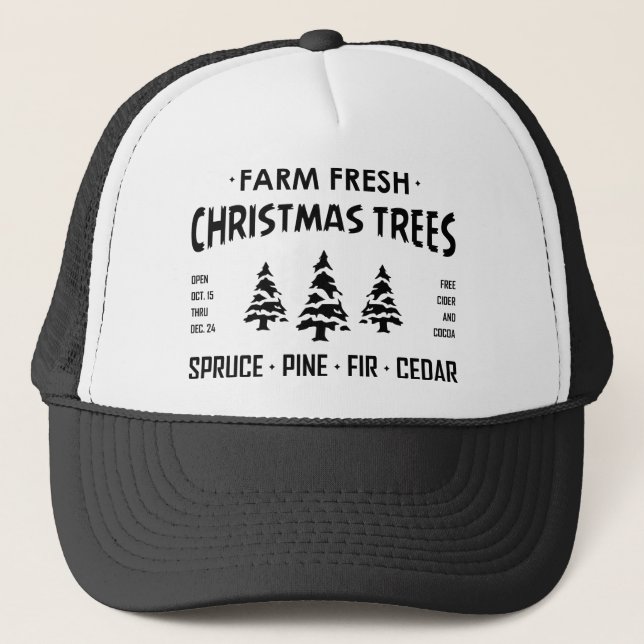 FARM FRESH CHRISTMAS TREES Trucker Hat (Front)