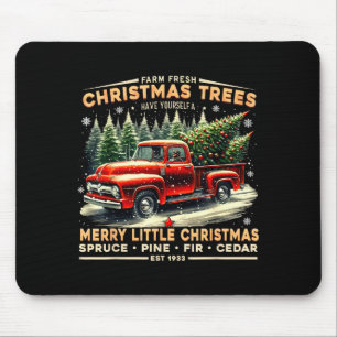 Farm Fresh Christmas Trees Vintage Truck Design Mouse Pad