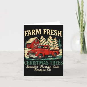 Farm Fresh Debbie Christmas Cake Retro Red Truck H Card