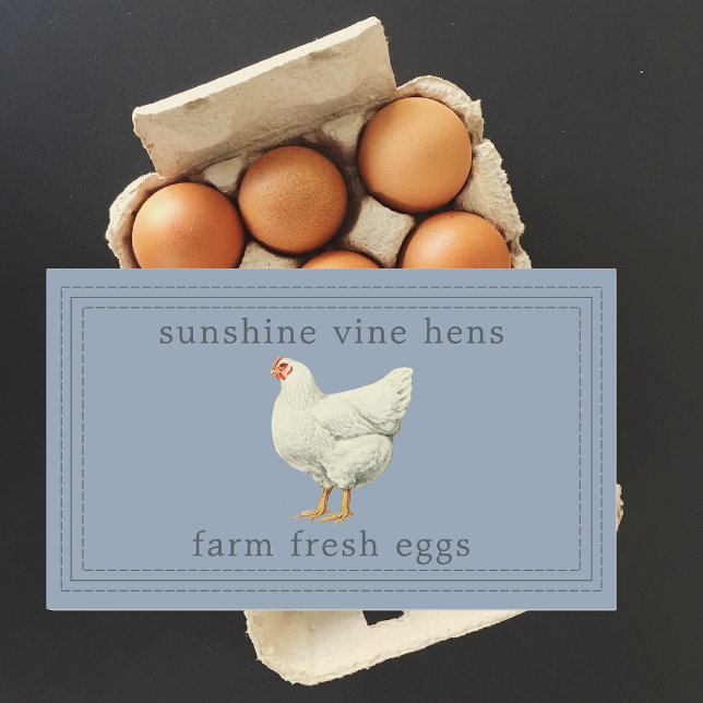 Farm Fresh Egg Carton Dusty Blue Rectangular Sticker (Creator Uploaded)