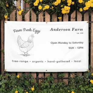 Farm Fresh Eggs Banner with Hen