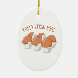 Farm Fresh Eggs Ceramic Tree Decoration