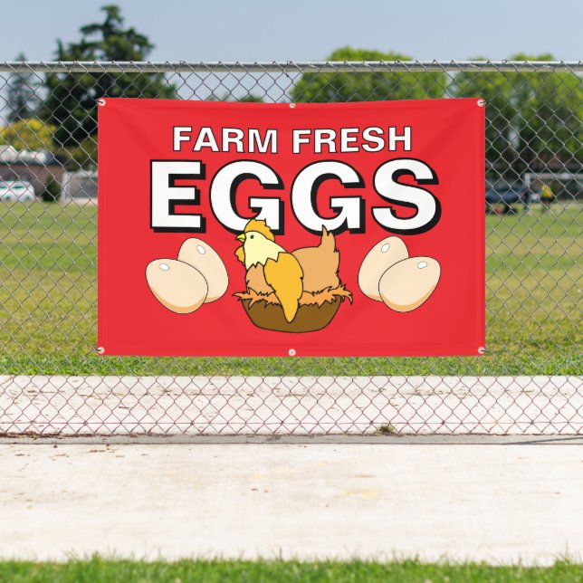 Farm Fresh Eggs Chicken Banner (Insitu)
