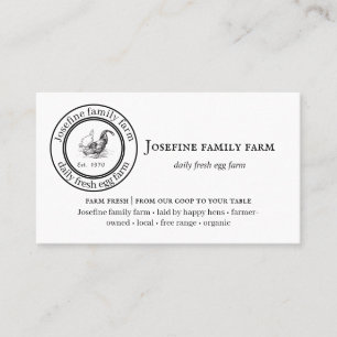 Farm Fresh Eggs Chicken Coop Rustic Country Farm Business Card