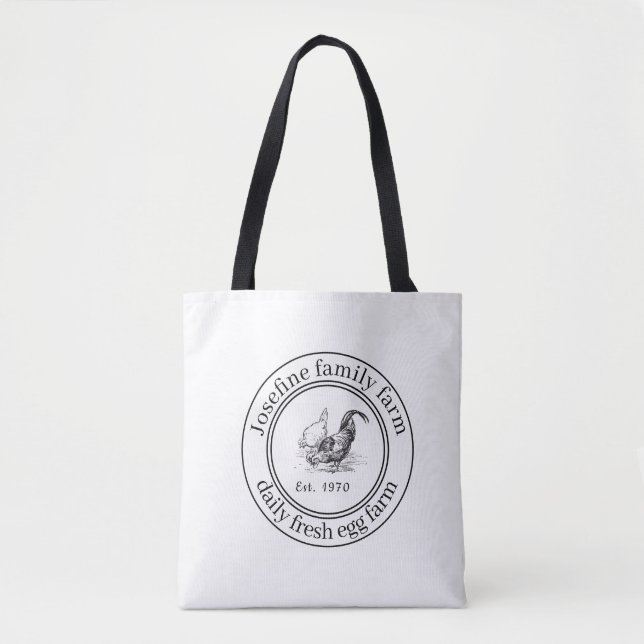 Farm Fresh Eggs Chicken Coop Rustic Country Farm Tote Bag (Front)