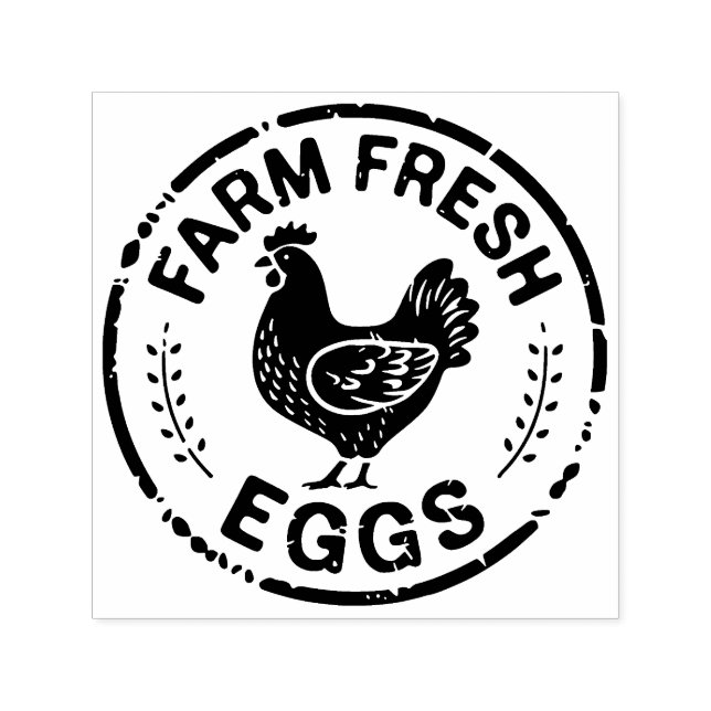 Farm Fresh Eggs Chicken Design Self Inking Stamp (Design)