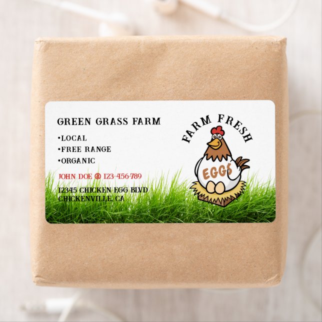 Farm Fresh Eggs Custom Egg Carton Label (Insitu)
