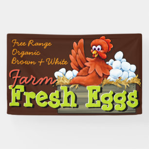Farm Fresh Eggs.Customisable promotional Banner