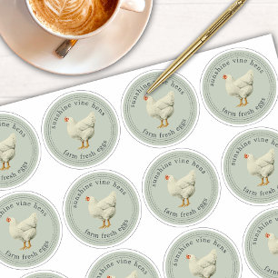 Farm Fresh Eggs Egg Carton Green 2.5 Inch