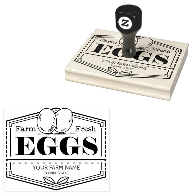 Farm Fresh Eggs | Egg Carton Rubber Stamp (Stamped)
